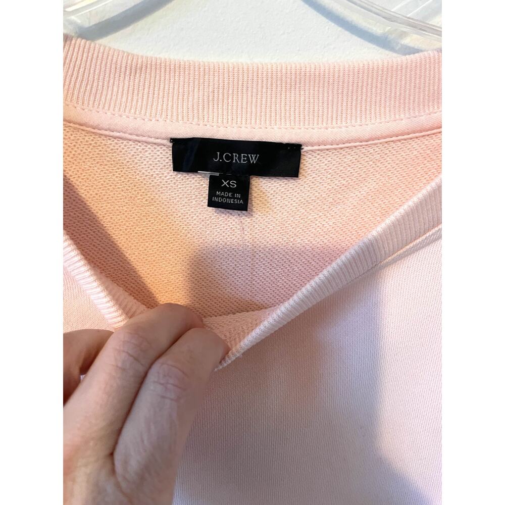 J. Crew Original Cotton Terry Puff-sleeve Sweatshirt Dress Pink Size XS NEW - Picture 6 of 8